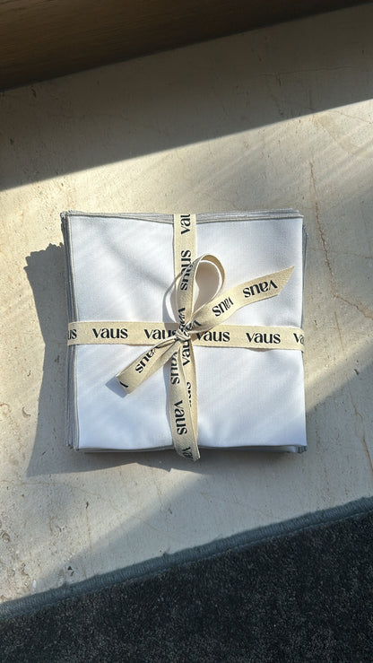 SERVILLETA BLANCO-PLATEADO