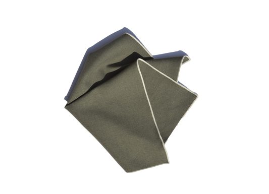 SERVILLETA VERDE OLIVO-CREMA
